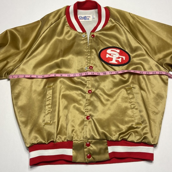 XL Vintage Gold San Francisco 49ers Chalk
Line Starter Style Satin Jacket - Picture 14 of 14